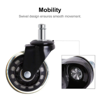 EZ online ล้อขนาด 2.5 นิ้วแบบ PU casters ล้อขนาดเล็กที่รับน้ำหนักได้มากและแข็งแรง ล้อเล็กเก้าอี้สำน