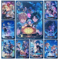 Goddess Story Genshin Impact CP card Mona Beelzebul Anime characters Bronzing collection Game cards Christmas Children's toys