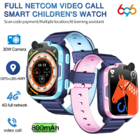Children 4G Video Call Smart Watch GPS Position Waterproof Camera Kids Watches Music Playing 800Mah Battery Student Smartwatch