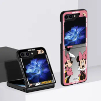 Disney Cartoons Mickey Mouse Case for Samsung Galaxy Z Flip 5 ZFlip4 ZFlip5 5G ZFlip3 Fold zFlip5 Flip4 Black Phone Cover Luxury