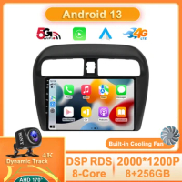 Android 13 Car Radio For Mitsubishi Mirage Attrage 2012 2018 2019 Space Star 2014 GPS Navigation Video Carplay Auto 4G WIFI QLED