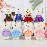 Cute 10 PCS Decoration Hard foam Plus Plush Cartoon Small Teddy Bear Bouquet Bear Plush Doll Kid Toys