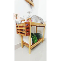 rak piring rak serbaguna Custom Ambalan Kayu
