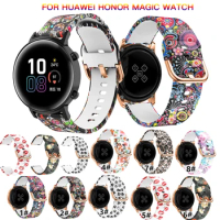 20mm 22mm Printing Silicone Watch Strap For Huawei Honor Magic Watch 2 42mm 46mm GT2 Watchband Bracelet For Xiaomi Watch Color