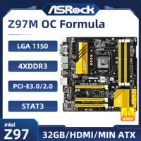 LGA 1150 Motherboard ASRock Z97M OC Formula Intel Z97 DDR3 32GB M.2 HDMI USB 3.1Micro ATX Supports 5th Gen Intel Core i5-4690