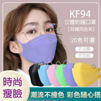 韓國版KF94成人4D同色系耳繩口罩(1包10入) 多色任選