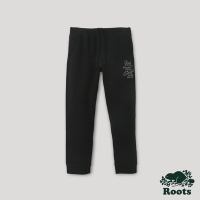Roots 男裝- 曠野之息系列 文字設計刷毛布休閒長褲-黑色