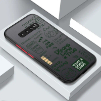 เคสสำหรับ Samsung S10 Samsung S10 Plus/Samsung S10+ เคสโทรศัพท์กันกระแทกบางเฉียบ ฝ้า โปร่งใส ขอบสี่เ