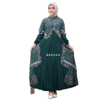 Gamis Twill Nyaman Dipakai Bahan Adem - Shakila - Katun, Mewah, Remaja, Rayon, Dress, Hitam, Lebaran