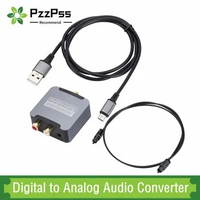 DAC Digital to Analog Audio Converter Optical SPDIF Toslink Coaxial Input to L/R RCA 3.5mm Jack Headphone Amplifier Output