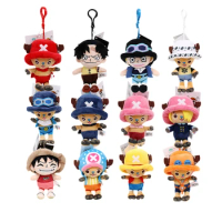12cm Original One Piece Plush Stuffed Toys Luffy Chopper Sabo Ace Law Cartoon Anime Figure Cute Dolls Baby Birthday Kawaii Gifts