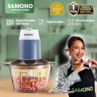 SAMONO Chopper Makanan 350 Watt 4 Pisau Mangkok Kaca Food Grade SW-069S Mesin Penggiling Daging Aman