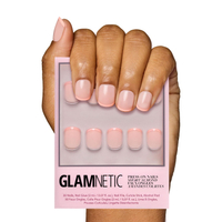 เล็บปลอม Glamnetic Press On Nails - La Perle    เล็บปลอมทรงสควอวัลกึ่งโปร่งแสงแบบเฟรนช์ทิป คุณภาพระด
