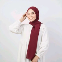 Pashmina Ceruty Babydoll Premium | Hijab Pashmina Adem, Flowy & Elegan Maroon