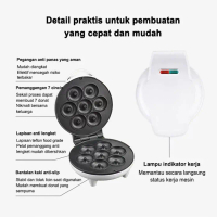 Terbaik Mesin Donat Listrik 7 Lubang Portable 750 watt- Alat Pembuat Donat Mini Cetakan Kue Bulat 22