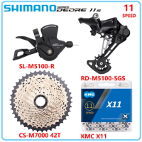 SHIMANO DEORE M5100 Groupset 11V Derailleurs Suit SL-M5100 RD-M5100 CS-M7000 X11 Chain MTB Bike Transmission Kit Original Parts