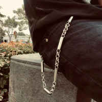 Rantai Celana Skena Pria Titanium Model Nickles Panjang 45cm Anti Karat Stainless Steel