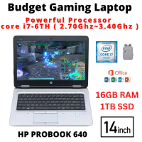 (TERPAKAI) LAPTOP GAMING 14 INCI HP PROBOOK 640 G2 INTEL CORE I7-6TH / 16GB RAM / 512GB SSD
