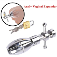 Anal Vaginal Dilator Butt Plug Bondage Butt Plug Metal Chastity Device Pussy Dilator BDSM Sex Toy Speculum Dilator Adult Sex Toy