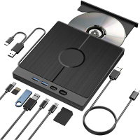 COD7-in-1 USB 3.0 Type C External CD DVD RW ออปติคอลไดรฟ์อ่านเครื่องเล่น DVD มัลติฟังก์ชั่นไดรฟ์สำหร