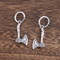 Stainless Steel Vintage Viking Wolves and Crows Axe Earring Scandinavian Odin Crows Earrings for Women Popular Ear Jewelry Gifts