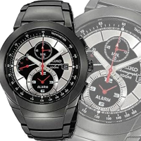 SEIKO 精工 CS三眼系列/NEO SPORTS領航者計時鎢鋼色腕錶42㎜ SK004(SNAB35J1/7T62-0HJ0S)
