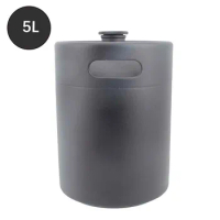 5L/169oz Black Insulated Double Walled Mini Keg SUS304 Beer Barrel Brewery Growler Portable Camping Picnic Keg