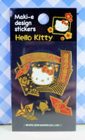 【震撼精品百貨】Hello Kitty 凱蒂貓 KITTY貼紙-金蒔繪貼紙-紅紙鶴 震撼日式精品百貨
