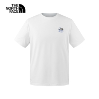 【The North Face 官方旗艦】北面男款白色UPF防曬LOGO印花短袖T恤｜8CT2FN4 抗UV/排汗衫