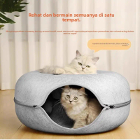 All Season Cat Bed Winter Warm Cat Bed Felt Donut Cat Bed Tunnel Cat Toy Tire Dog Bed rumah kucing m