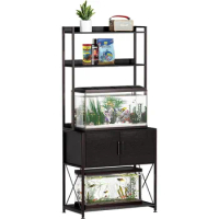20-29 Gallon Fish Tank Stand, Aquarium Stand with 2 Shelves and Cabinet Accessories Storage,