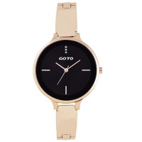 【GOTO】奢華簡約070系列時尚手錶-IP玫x黑(GS0070B-44-341)