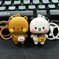 น่ารักน่ารักๆ การ์ตูนลายการ์ตูน พวงกุญแจหมีแพนด้า Bubu Dudu สัตว์สัตว์สัตว์ หวานหวานแหววว พวงกุญแจกา