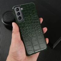 For Samsung Galaxy S21 Case Luxury Genuine Leather Case galaxy S23 S21 S24 Ultra Plus S10 Note 20 Mobile Phone Cover Back Shell