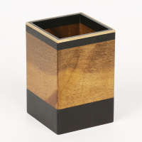 紅木筆筒 黑檀木金絲楠黃銅桌面收納桶 中式創意辦公 定制刻字