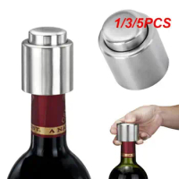 1/3/5PCS Silver Stainless Steel Wine Bottle Stopper Champagne Wine Saver Preserver Pump Kitchen Restaurant Bar Tool Dropshipping