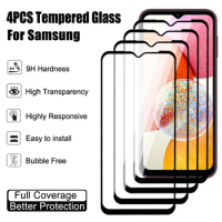 4Pcs Tempered Glass For Samsung Galaxy A04 Core A04E A14 A24 A34 A54 Screen Protector M04 M14 M34 M54 F04 F14 F34 F54 Glass Film