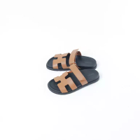 Hermès Sandal HERMES CHYPRE BLACK BROWN GOLD SANDAL 100% ORIGINAL
