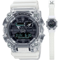 【CASIO 卡西歐】G-SHOCK 音浪幻象雙顯手錶 新年禮物 畢業 禮物(GA-900SKL-7A)