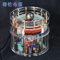 Induction motor model Tesla Columbus egg display explaining rotating magnetic field