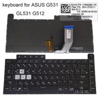 G512 Korean RGB Backlit Keyboard for ASUS ROG G531 G531GW G512L G15 pc keyboards colorful light blue New 0KNR0 4613KO00