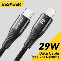 สาย Type C, Essager, PD 29W, สำหรับ iP 14 13 12 11 Pro Max XS Xr, ที่ชาร์จชาร์จเร็ว, สายไฟ Lightning