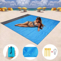 200x210cm Waterproof Beach Cushion Pocket Outdoor Picnic Camping Beach Mat Portable Lightweight Picnic Mat Camping Floor Mats