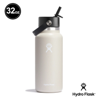 【Hydro Flask】32oz/946ml 寬口 吸管 提環 保溫瓶 燕麥色(保溫 保冰 保冷 大容量 手搖杯)