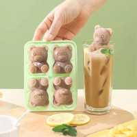 1PC - Creative Bear Ice Block Mold Food grade Silicone Ice Grid Ice Box Coffee Milk Tea Mold Ice Cream Mold