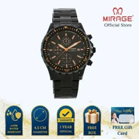 Mirage Jam Tangan Pria Analog Chrono Active TS 8601 M Full Black Original Stainless Plat Hitam