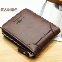 Dompet Lelaki mewah berzip pendek Dompet Lesen Memandu Dompet Kulit Lelaki Dompet Anti-magnet Dompet
