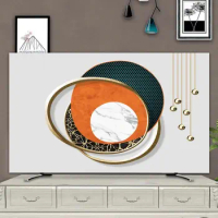 GoodTop TV Dust Cover 55 Inch Household Abstract Solid Geometry Hanging LCD TV Smartv Dust-proof Universal Home Decoration