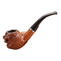Lion Bakelite Pipe Chimney Filter Long Smoking Pipes Herb Tobacco Pipe Cigar Grinder Smoke Mouthpiece