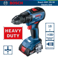 Bosch GSR 18V-50 Professional Heavy-Duty Cordless Drill 18V Brushless Electric Drill Driver Electric Screwdriver Variable Speed